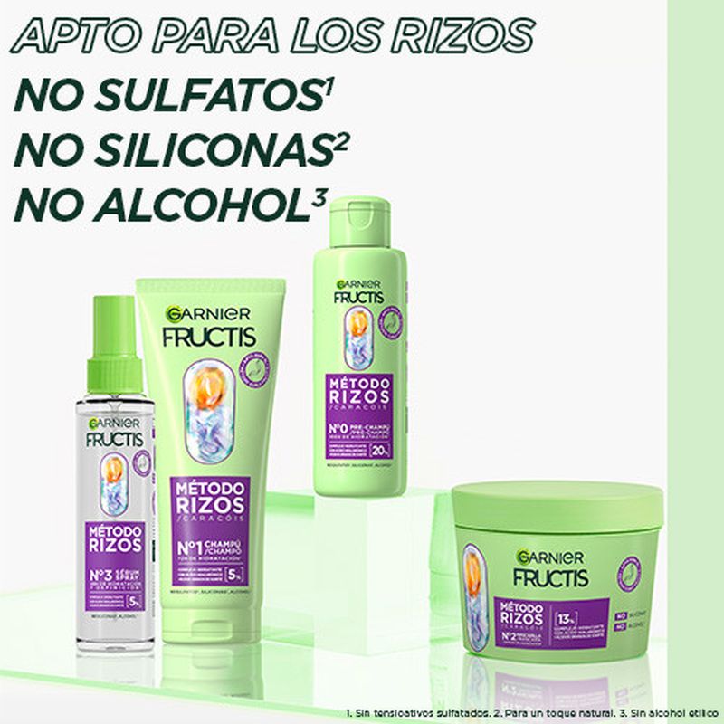 Garnier Fructis Método Rizos Pre-Champú Nº0 Para Rizos Hidratados Durante 100H 200Ml