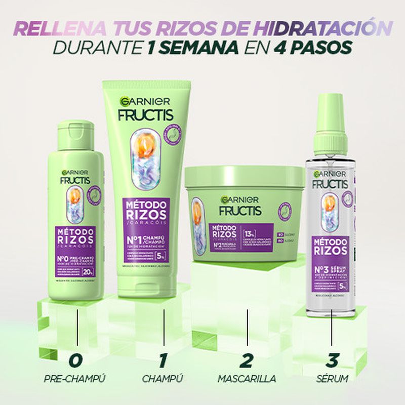 Garnier Fructis Método Rizos Pre-Champú Nº0 Para Rizos Hidratados Durante 100H 200Ml