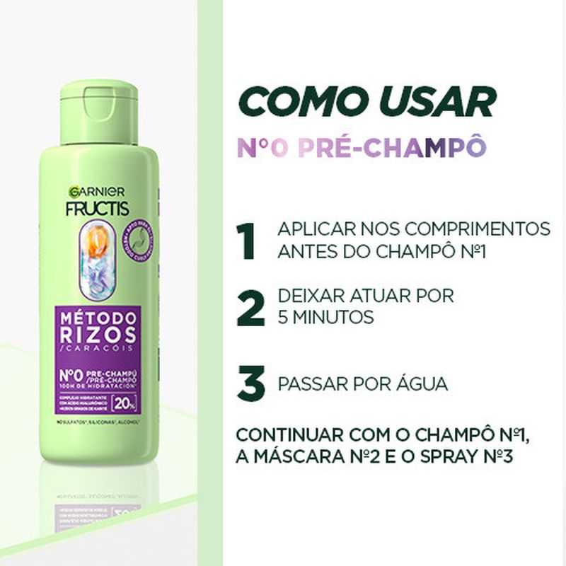 Garnier Fructis Método Rizos Pre-Champú Nº0 Para Rizos Hidratados Durante 100H 200Ml