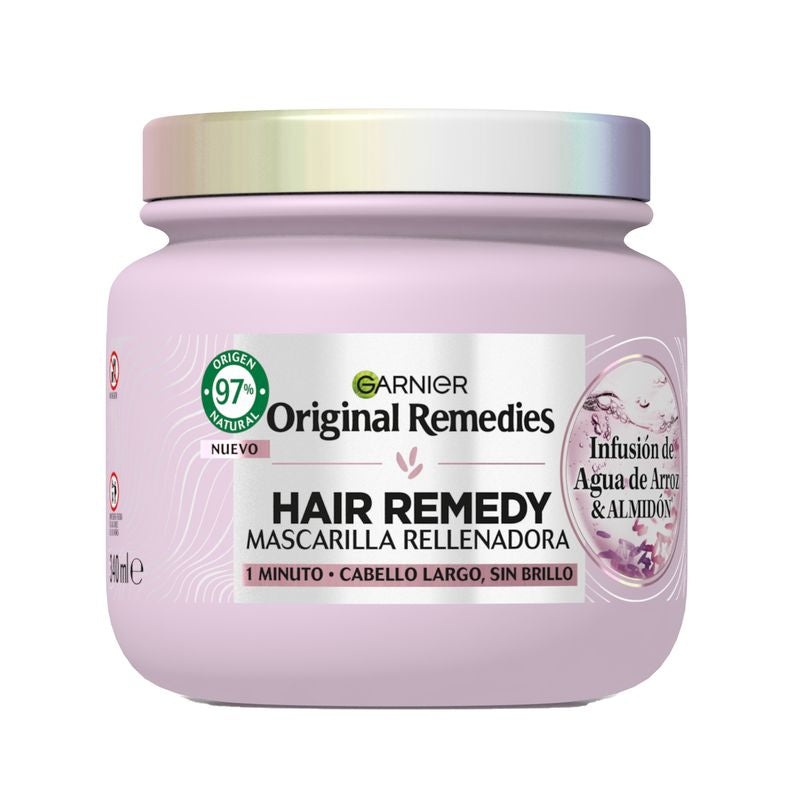 Garnier Original Remedies Mascarilla Rellenadora Con Infusión De Agua De Arroz Cabello Largo, Sin Brillo