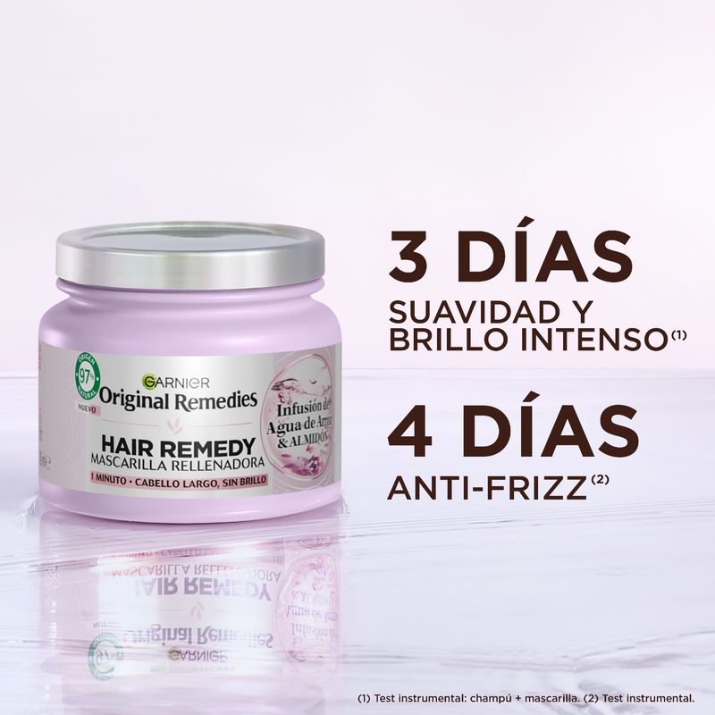 Garnier Original Remedies Mascarilla Rellenadora Con Infusión De Agua De Arroz Cabello Largo, Sin Brillo