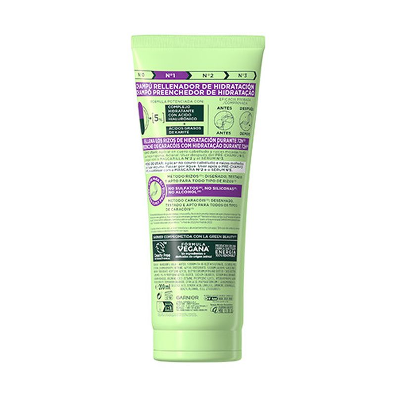 Garnier Fructis Método Rizos Champú Nº1 Para Rizos Hidratados Durante 72H 200Ml