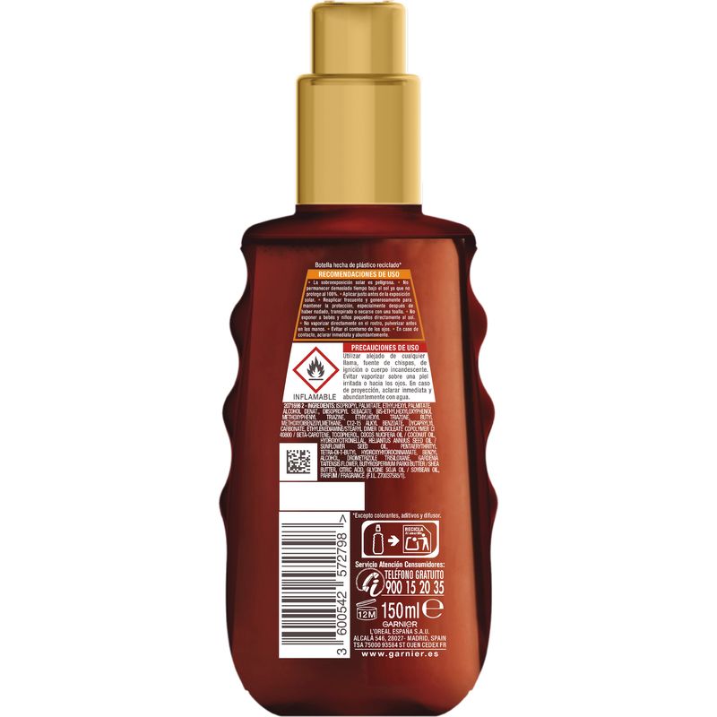 Garnier Delial Aceite Protector Ideal Bronze Fps 50 Para Un Bronceado Uniforme Y Luminoso - 150Ml