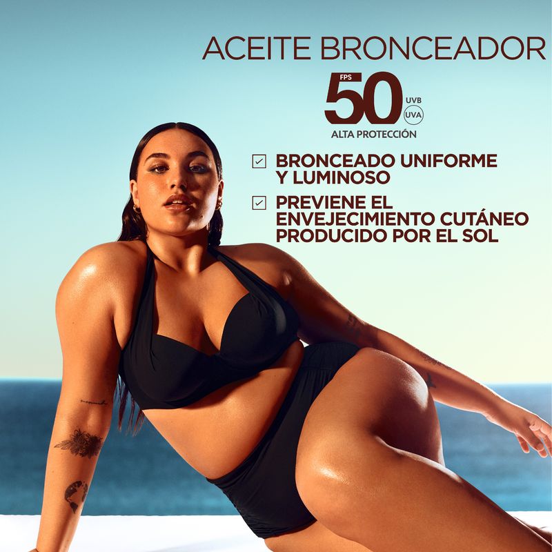 Garnier Delial Aceite Protector Ideal Bronze Fps 50 Para Un Bronceado Uniforme Y Luminoso - 150Ml