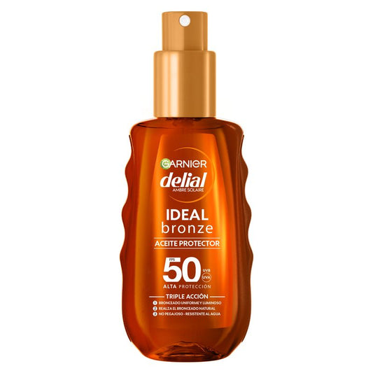 Garnier Delial Aceite Protector Ideal Bronze Fps 50 Para Un Bronceado Uniforme Y Luminoso - 150Ml