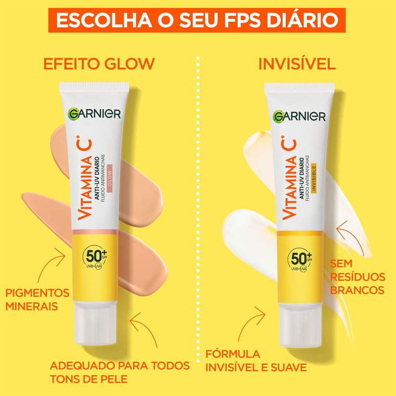 Garnier Vitamina C Fluido Antimanchas Anti-Uv Diario Invisible Fps50+, 40 Ml