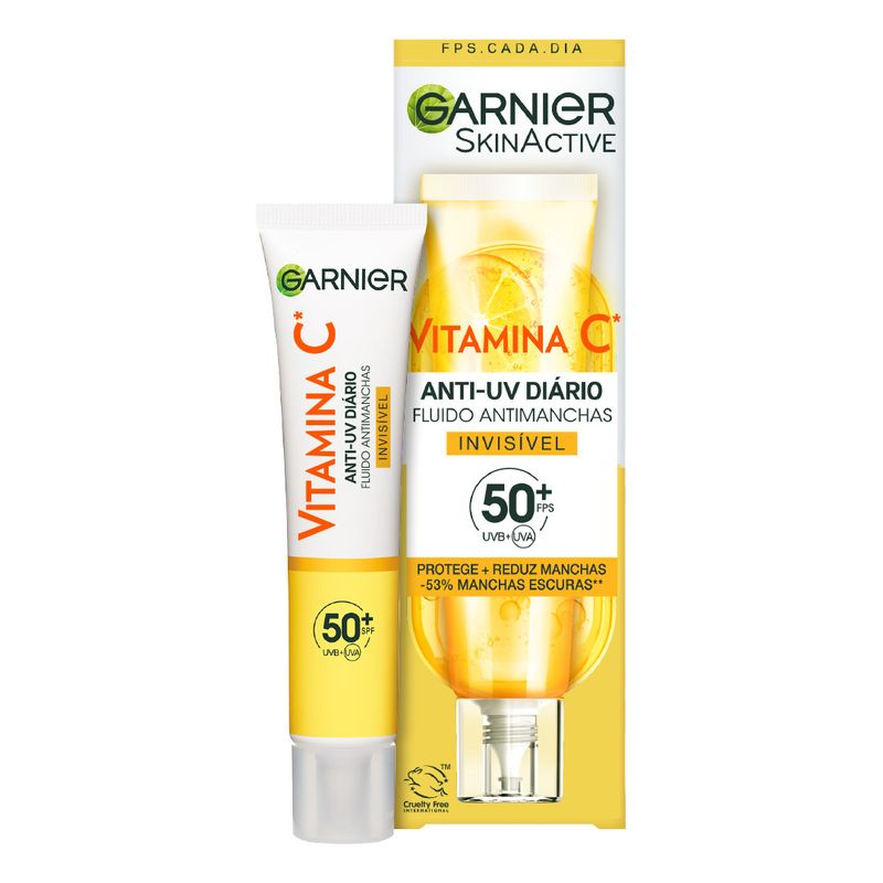 Garnier Vitamina C Fluido Antimanchas Anti-Uv Diario Invisible Fps50+, 40 Ml