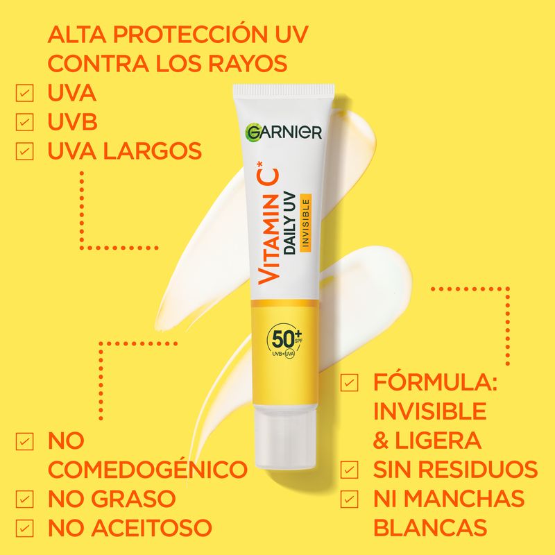 Garnier Vitamina C Fluido Antimanchas Anti-Uv Diario Invisible Fps50+, 40 Ml