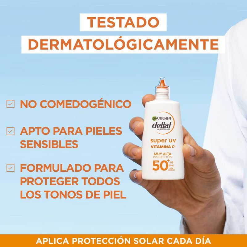 Garnier Delial Super Uv Vitamina C Fps50+ Crema Fluida Diaria Anti-Manchas Oscuras