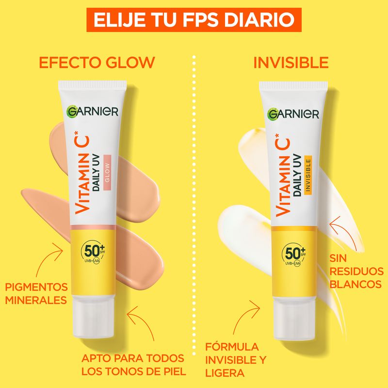 Garnier Vitamina C Fluido Antimanchas Anti-Uv Diario Efecto Glow Fps50+, 40 Ml