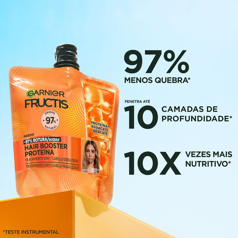 Garnier Hair Booster Proteína Tratamiento 3-En-1 Para Un 97% Menos De Rotura Del Cabello*