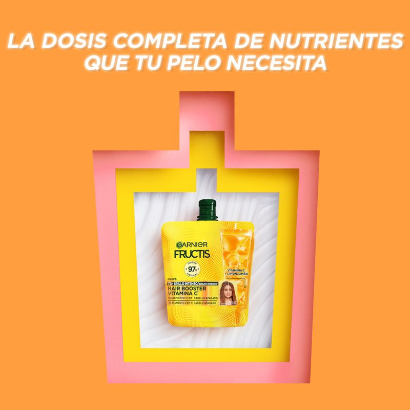 Garnier Hair Booster Vitamina C* Tratamiento 3-En-1 Para 72H De Brillo En El Cabello**