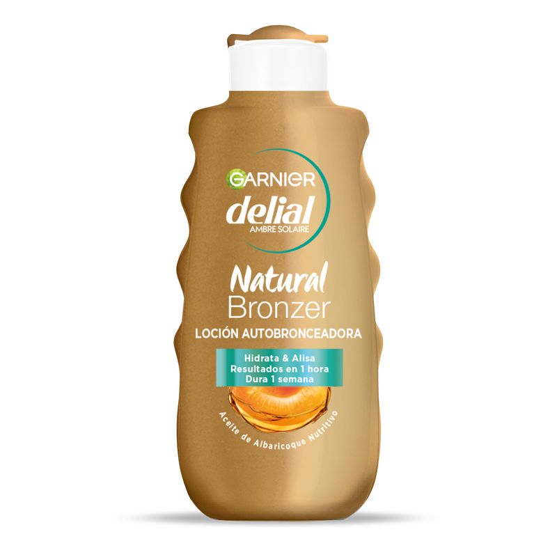 Garnier Delial Natural Bronzer Loción Autobronceadora Cuerpo Y Rostro Con Aceite De Albaricoque, Hidrata Y Broncea, 200Ml