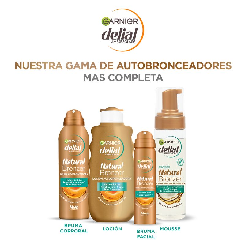 Garnier Delial Natural Bronzer Loción Autobronceadora Cuerpo Y Rostro Con Aceite De Albaricoque, Hidrata Y Broncea, 200Ml