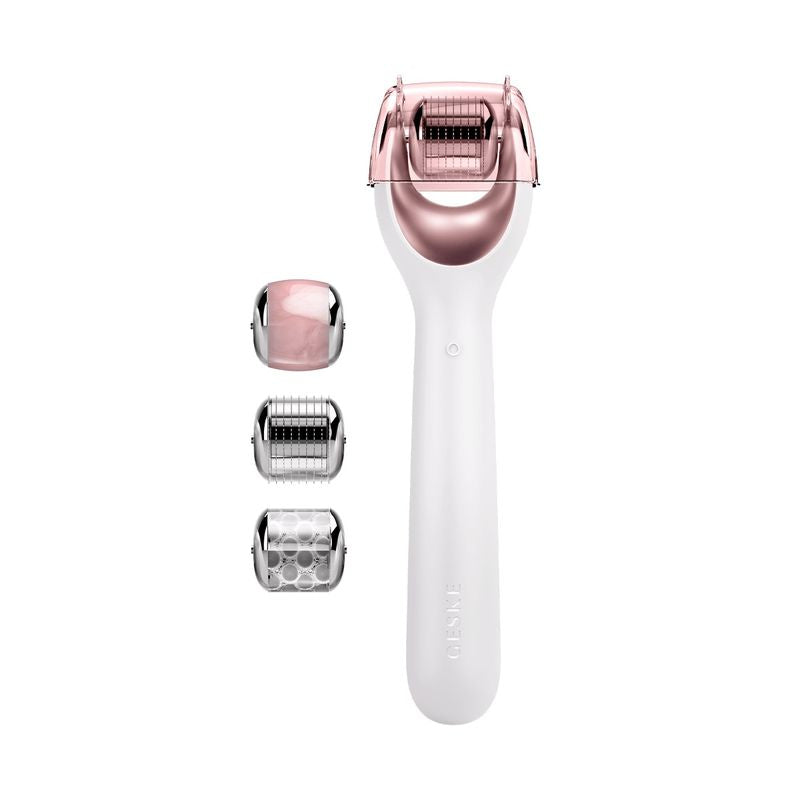 Geske Rodillo Facial De Microagujas | 9 En 1 | Blanco Oro Rosa