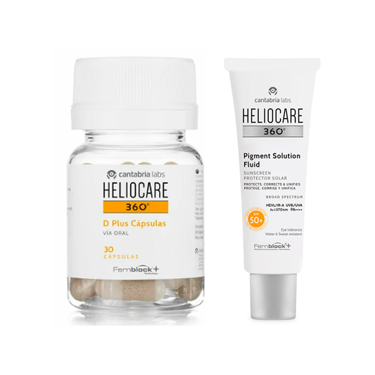 Heliocare Pack 360º D Plus 30 Cápsulas + Pigment Solution Fluid Spf50+ 50 Ml