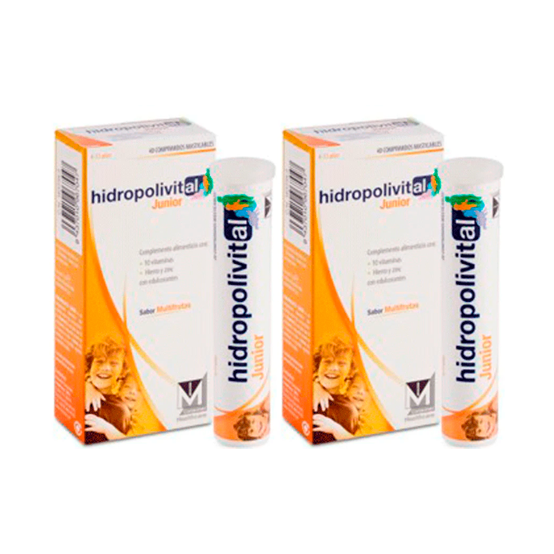 Hidropolivital Junior Duplo  Complemento Alimenticio 2 x 40 comprimidos Masticables