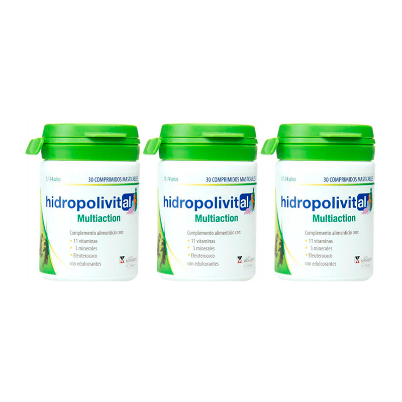 Hidropolivital  Triplo Multiaction 3 x 30 comprimidos Masticables