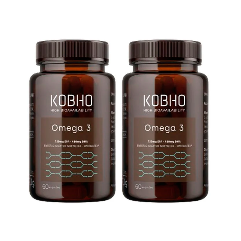 Kobho Labs  Duplo  Suplemento Omega-3, 2 x  3 x  60 cápsulas