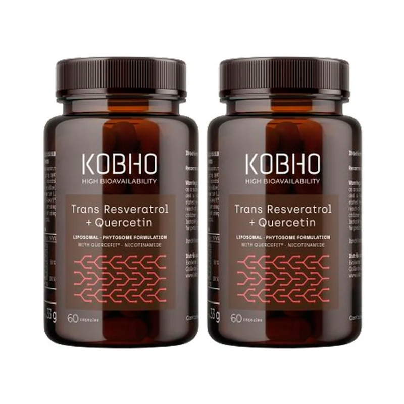 Kobho Labs   Duplo Suplemento Trans Resveratrol + Quercetina, 2 x  3 x  60 cápsulas