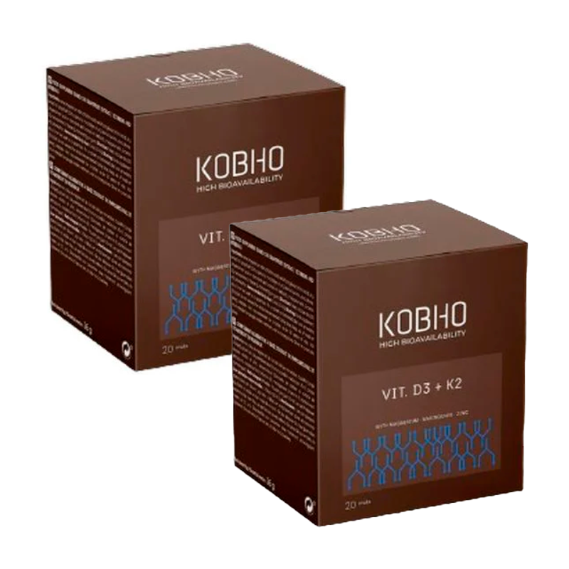 Kobho Labs   Duplo Suplemento Vitamina D3 + K2, 2 x  20 viales