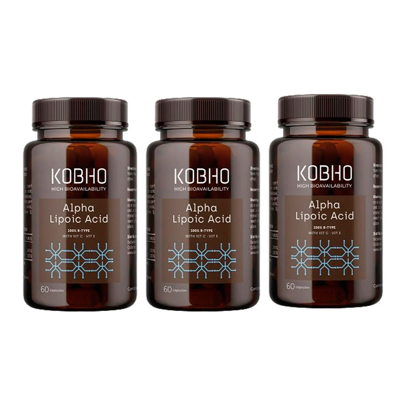 Kobho Labs Triplo Suplemento Ácido Alfa Lipoico, 3 x  3 x  60 cápsulas