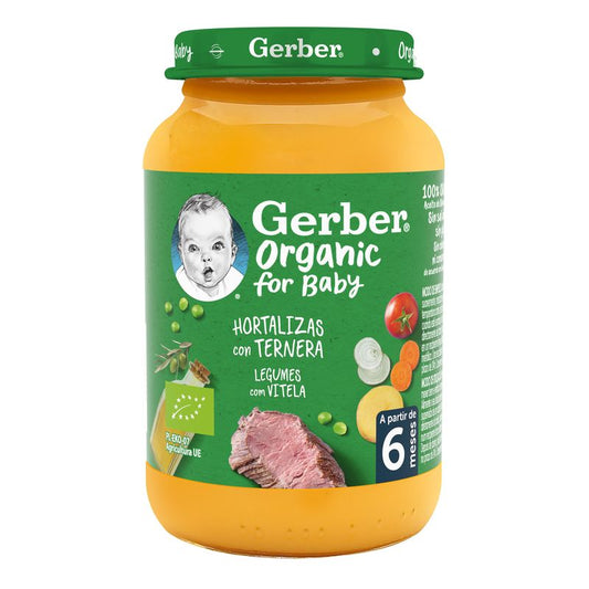 Gerber Organic hortalizas ternera, 190 gr