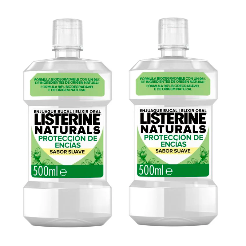 Listerine Duplo Enjuague Bucal Naturals Encias, 2 x 500 Ml