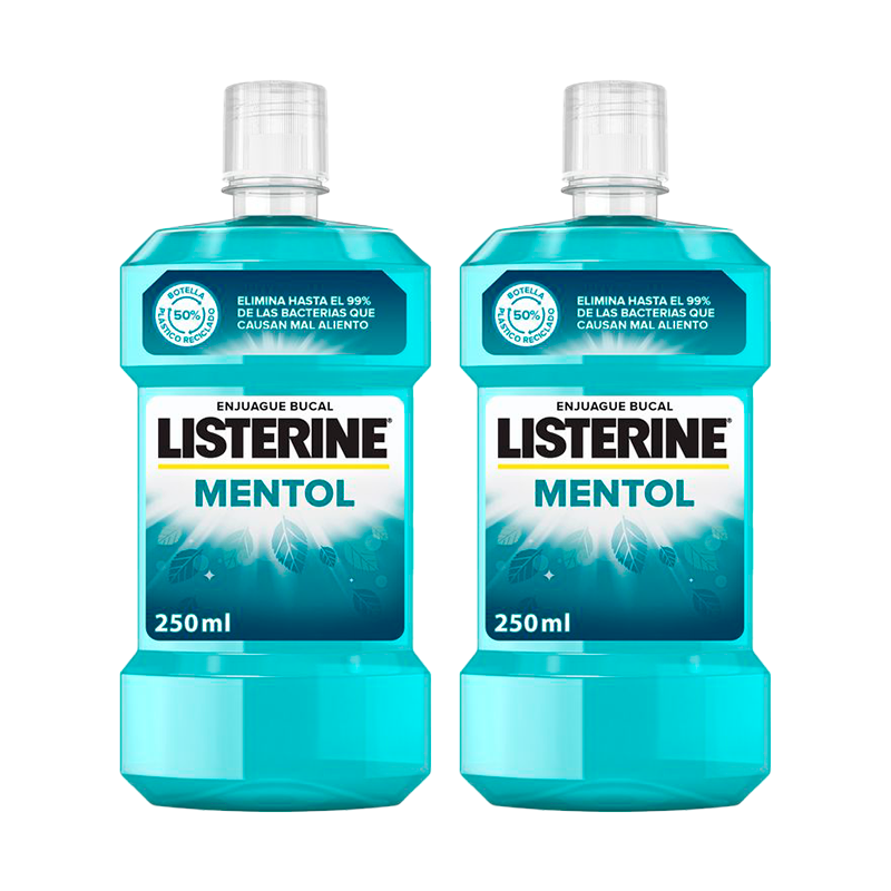 Listerine Duplo Enjuague Bucal Mentol, 2 x 250 Ml