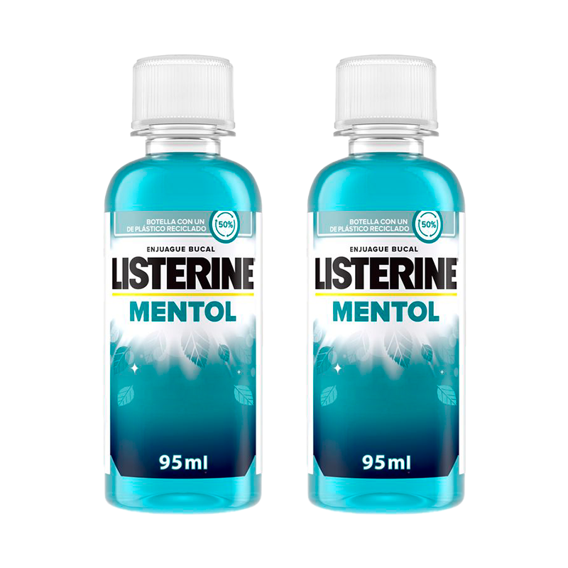 Listerine Duplo, Enjuague Bucal Mentol, 2 x 95 Ml