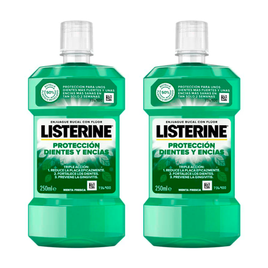 Listerine Duplo - Enjuague Bucal Dientes Y Encías, 2 x 250 Ml