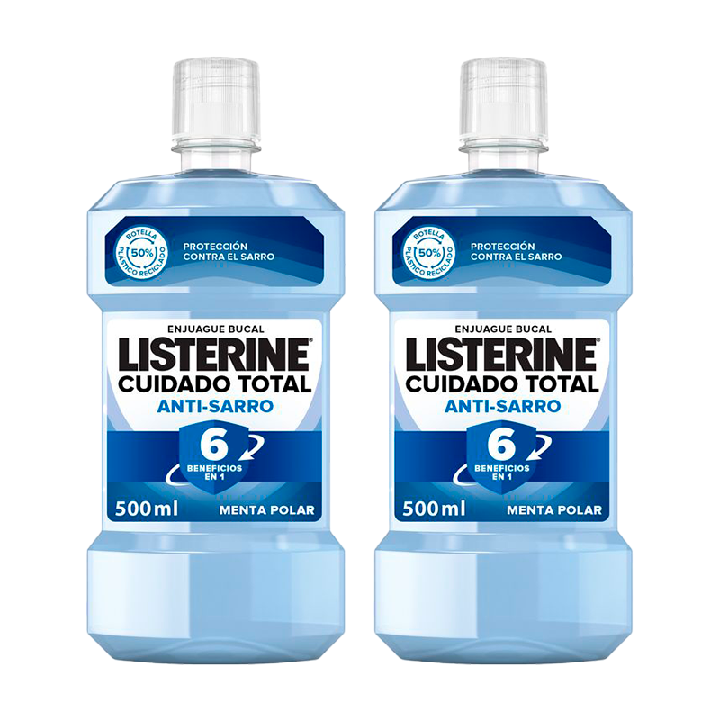 Listerine Duplo - Enjuague Bucal Antisarro Avanzado, 2 x 500 Ml