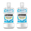 Listerine Duplo Enjuague Bucal, Blanqueador Avanzado, Sin Alcohol, Menta Suave, 2 x 500 Ml