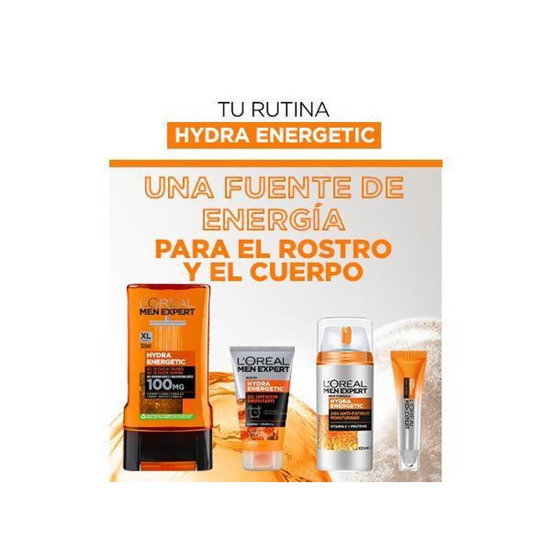 L'Oréal Paris Men Expert Hydra Energetic Crema Hidratante Anti-Fatiga 24H Para Hombres Con Vitamina C Y Proteínas - 50 Ml