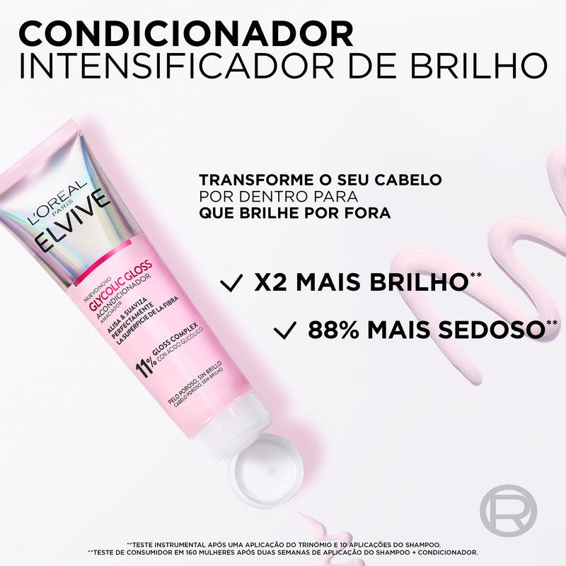 L'Oréal Paris Elvive Acondicionador Glycolic Gloss Con Ácido Glicólico Cabello Suave Y Brillante