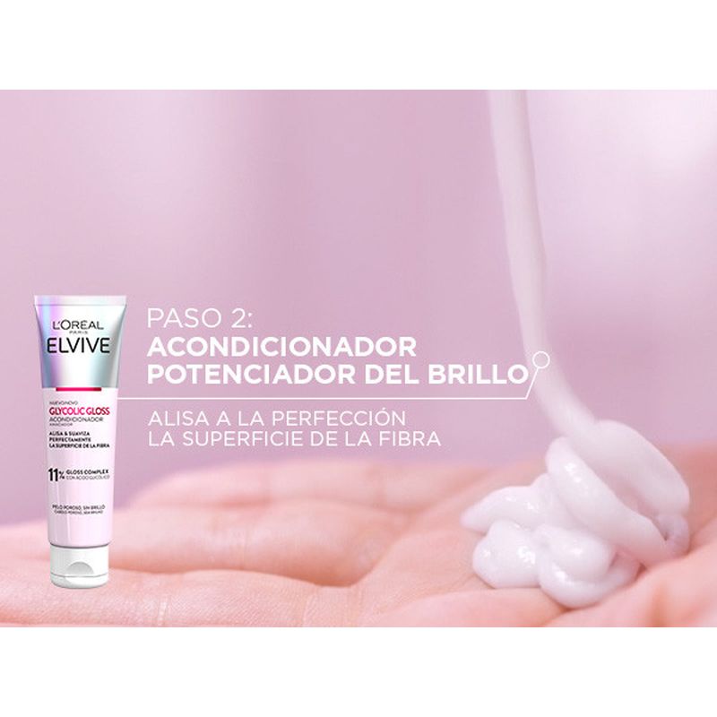 L'Oréal Paris Elvive Acondicionador Glycolic Gloss Con Ácido Glicólico Cabello Suave Y Brillante