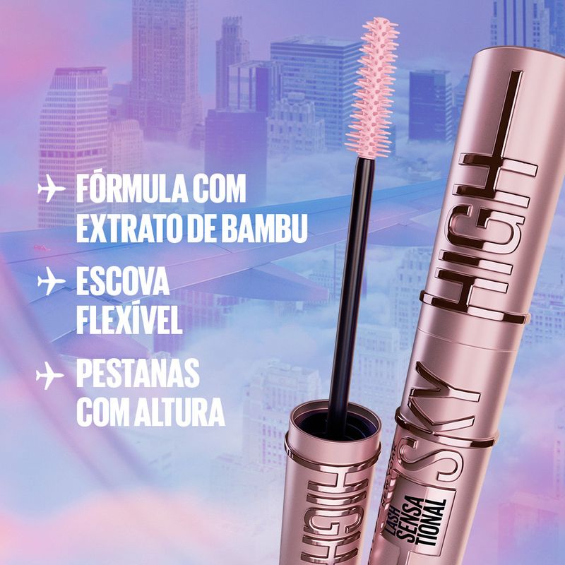 Maybelline New York Lash Sensational Sky High Máscara: Longitud y volumen, tono Burgundy Haze