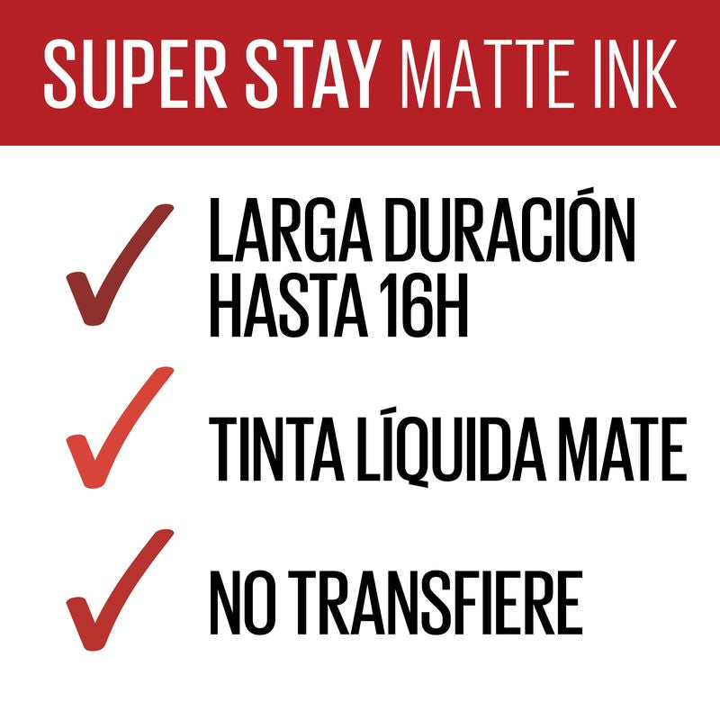 Maybelline New York Superstay Matte Ink Moodmakers Pintalabios Mate Larga Duración Tono 455 Harmonizer