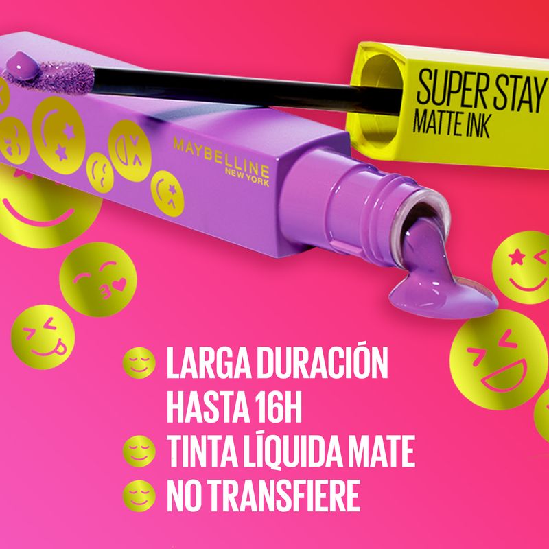 Maybelline New York Superstay Matte Ink Moodmakers Pintalabios Mate Larga Duración Tono 455 Harmonizer