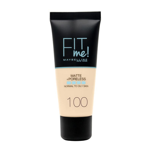 Maybelline New York Fit Me Mate Y Afinaporos Base De Maquillaje Tono 100 Warm Ivory Calca A Tu Tono Y Textura Pieles Muy Claras - 30Ml