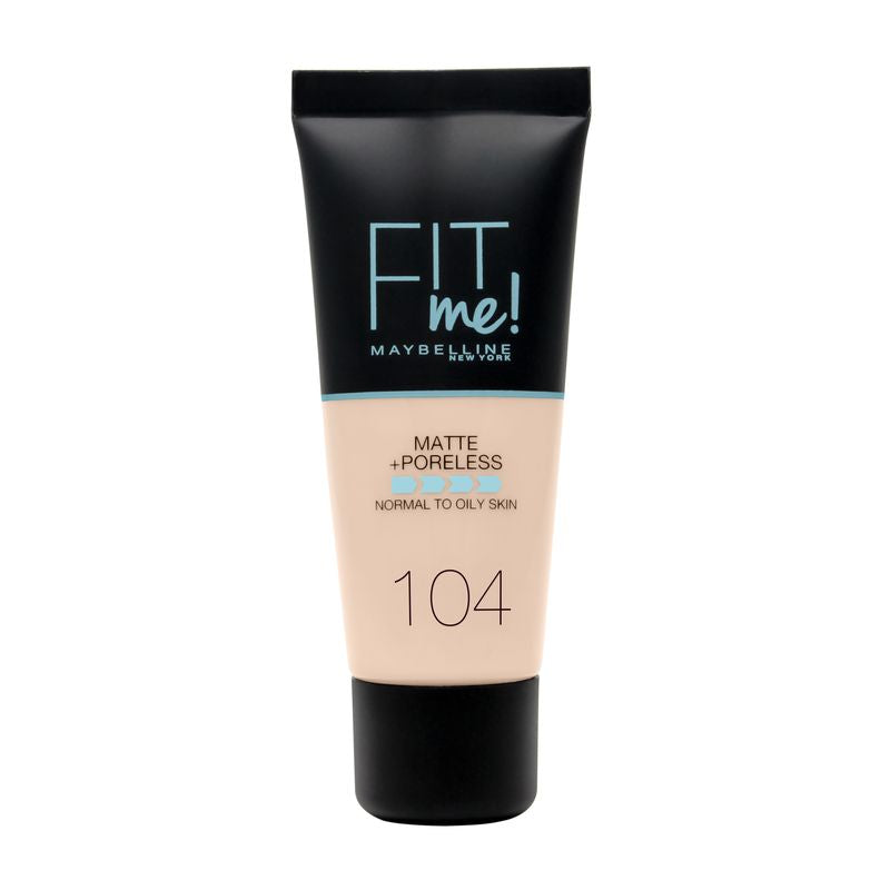 Maybelline New York Fit Me Mate Y Afinaporos Base De Maquillaje Tono 104 Soft Ivory Calca Tu Tono Y Textura Pieles Muy Claras - 30Ml