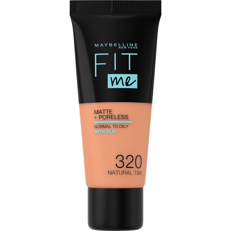 Maybelline New York Fit Me Mate Y Afinaporos Tono 320 Natural Tan Base De Maquillaje Calca A Tu Tono Y Textura Pieles Oscuras - 30Ml