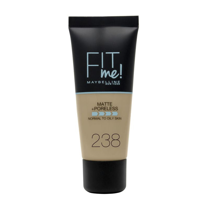 Maybelline New York Fit Me Mate Y Afinaporos Tono 238 Rich Tan Base De Maquillaje Calca A Tu Tono Y Textura Pieles Medias - 30Ml