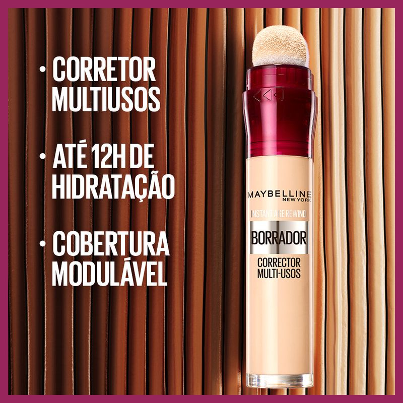 Maybelline New York Borrador Corrector Hidratante Multiusos, Tono 04 Honey