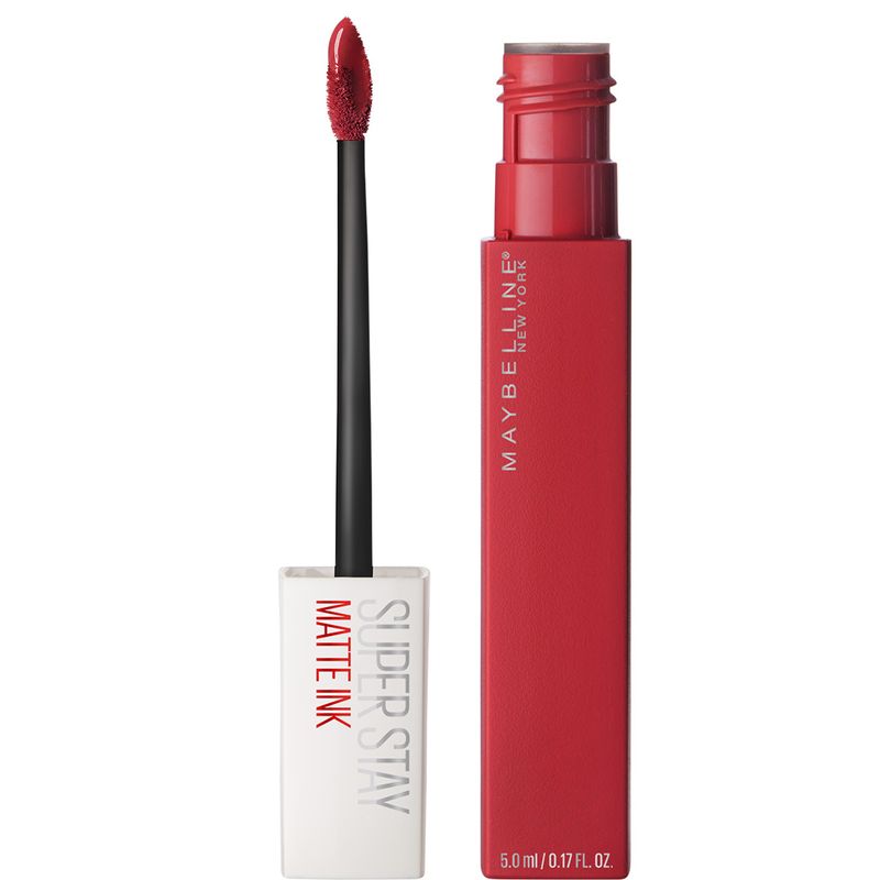 Maybelline New York Superstay Matte Ink Pintalabios Mate Larga Duración Tono 20 Pioneer Color Rojo