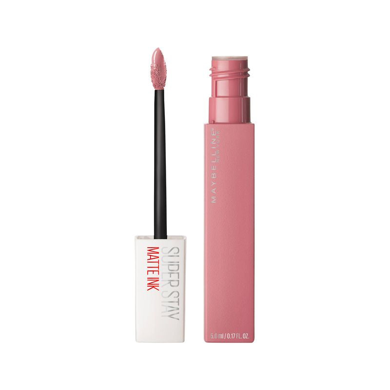 Maybelline New York Superstay Matte Ink Pintalabios Mate Larga Duración Tono 10 Dreamer Color Nude Rosa