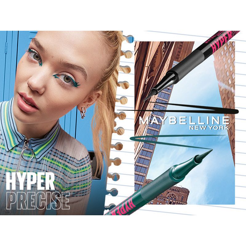 Maybelline New York Hyper Precise Eyeliner Preciso Larga Duración Waterproof Negro Mate