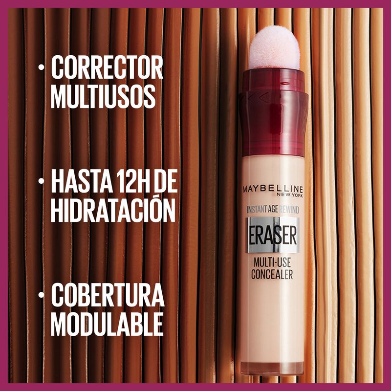 Maybelline New York Borrador Corrector Hidratante Multiusos, Tono 08 Buff