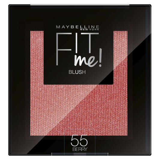 Maybelline New York Colorete En Polvo Mate Fit Me Blush Tono 55 Berry Para Todo Tipo De Pieles. - 5Gr