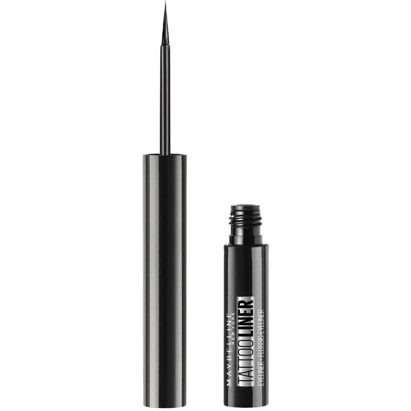 Maybelline New York Tattoo Liner Eyeliner Semipermanente Con Pincel Tono 710 Inked Black, Negro